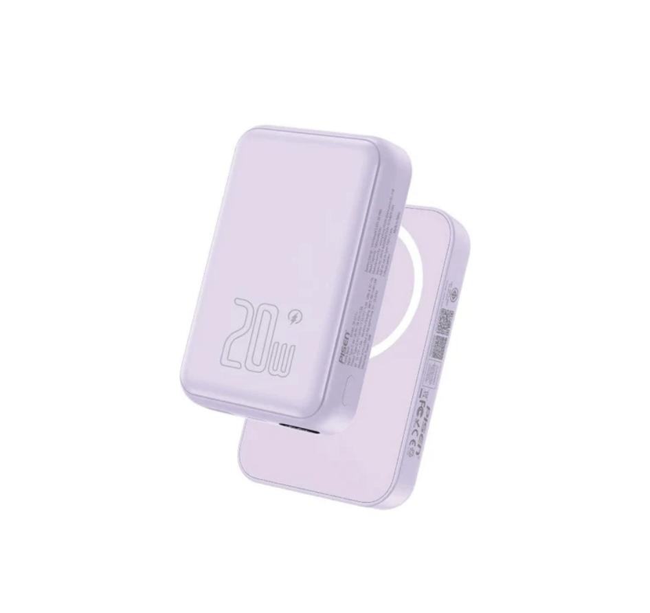 แบตเตอรี่สำรอง Pisen TP-D111-PUR 10,000mAh ชาร์จไร้สาย ชาร์จเร็วสูงสุด 20 วัตต์ PowerMag สีม่วง